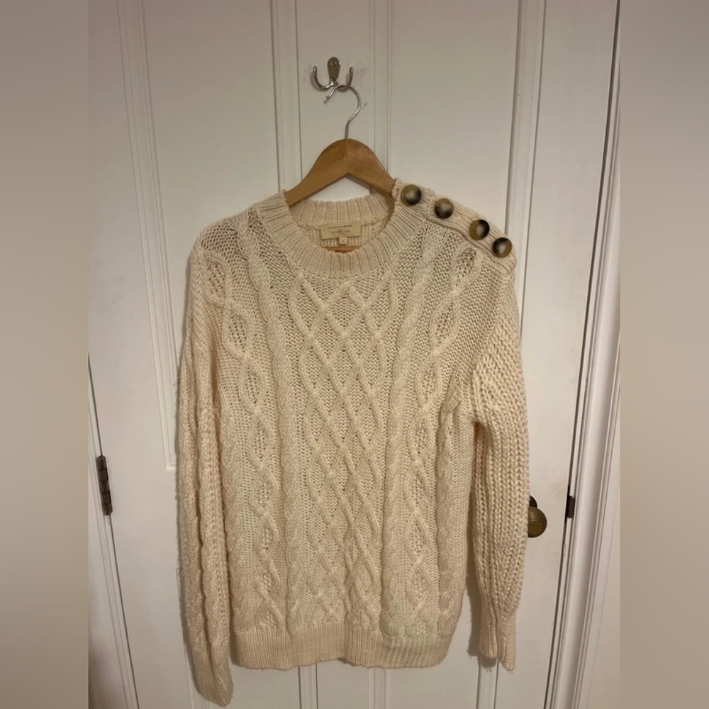Sezane cream chunky knit jumper
